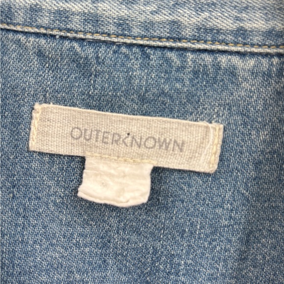 Outerknown blue Wyatt Western Denim button up blouse Shirt size large - Picture 2 of 11